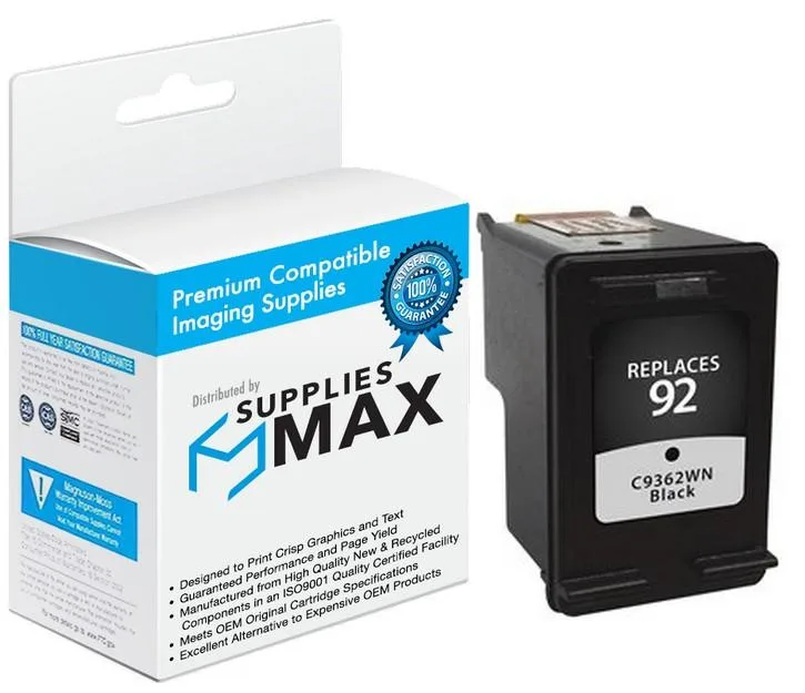 SuppliesMax SuppliesMax HP C9362WN Remanufactured Black Inkjet Cartridge 220 Pages — product photo