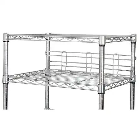 Two chrome steel shelf ledges 36 inches long 6 inches high