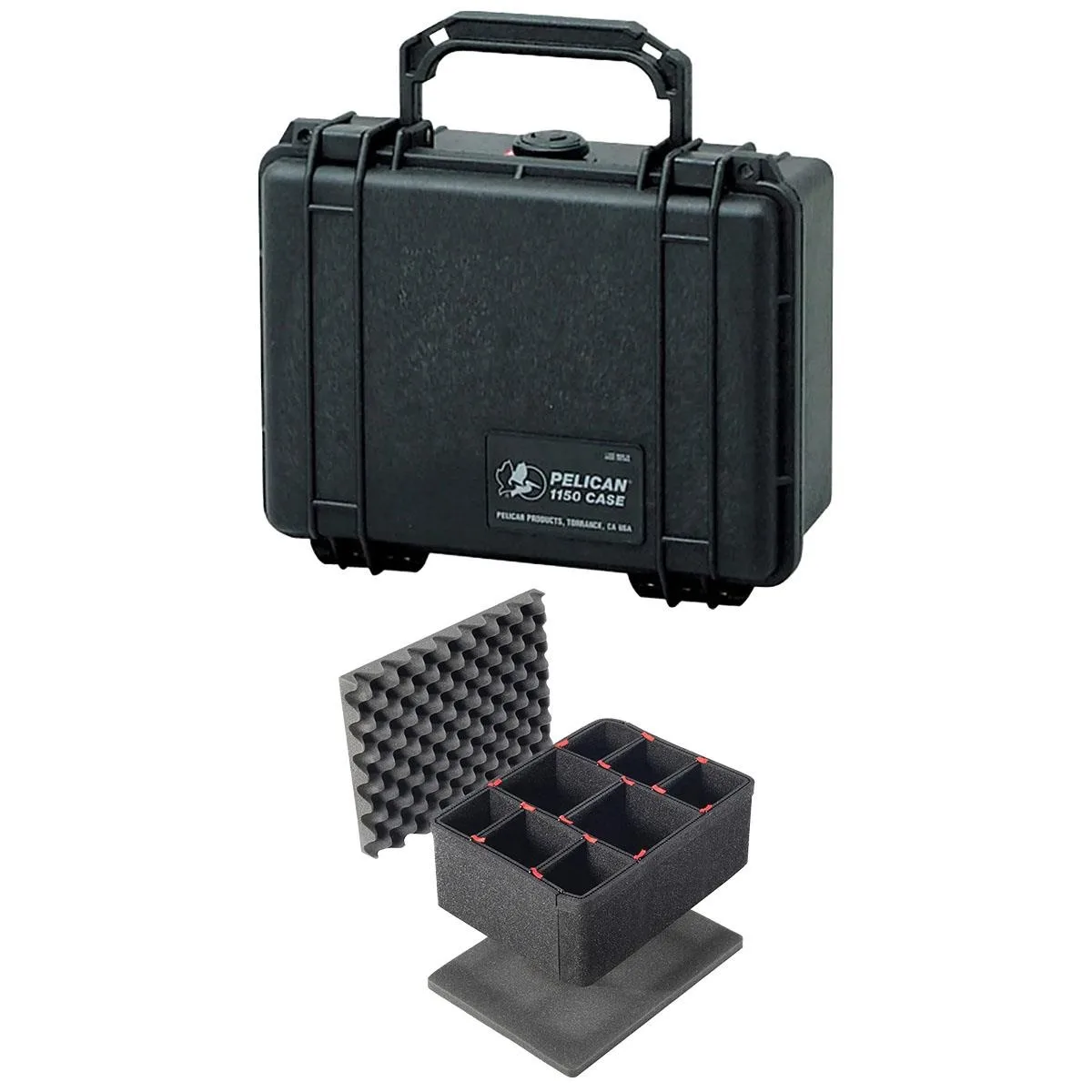Pelican Products, Inc. Pelican 1150 Protector Watertight Hard Case with Divider Kit, Black — product photo