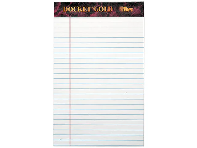 TOPS TOPS 63910 Docket Legal Pad Jr Legal 5x8 White 50 Sheet 12 Pack — product photo