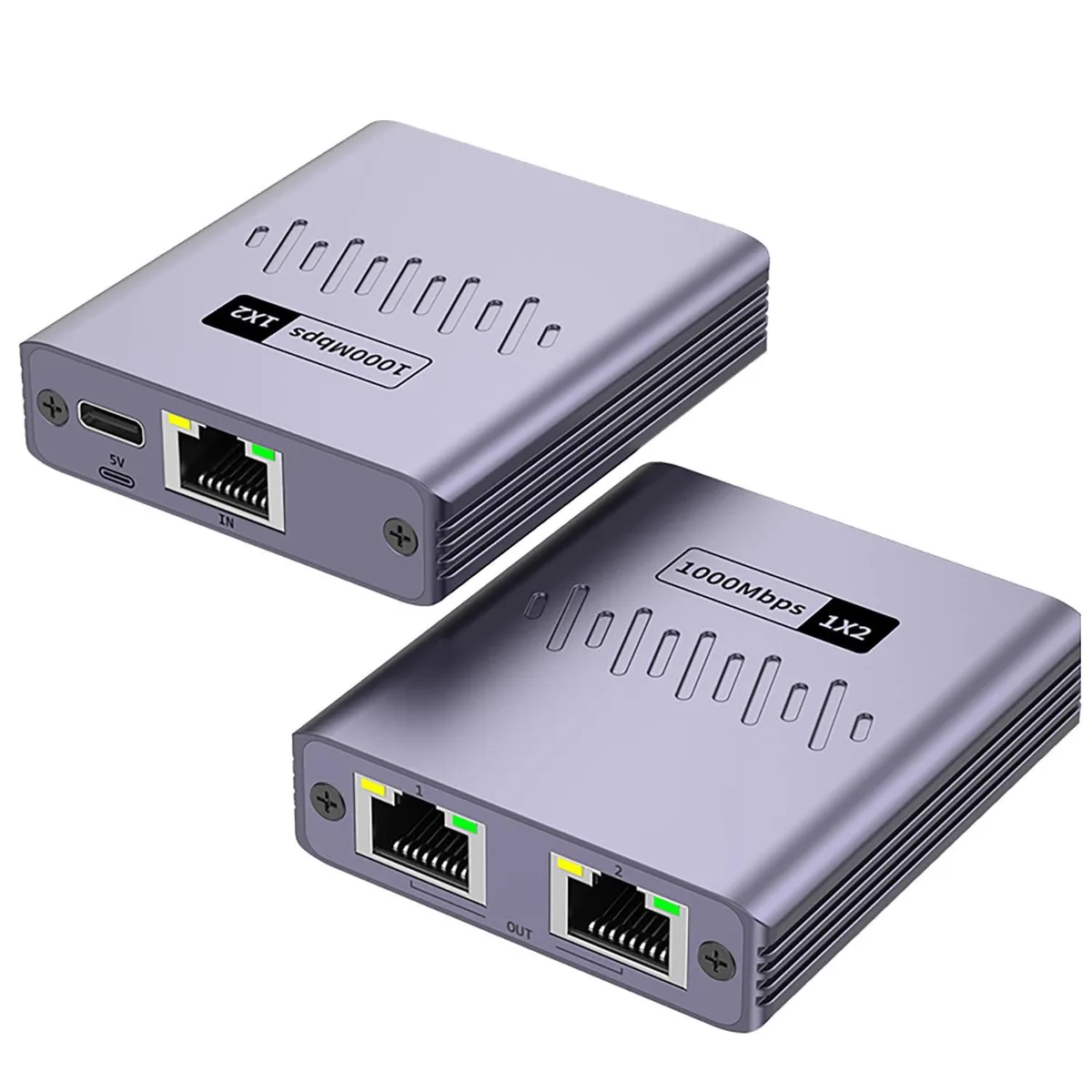 Vszerda Vszerda Gigabit Ethernet Splitter 1 to 2 with USB Power Cable — product photo
