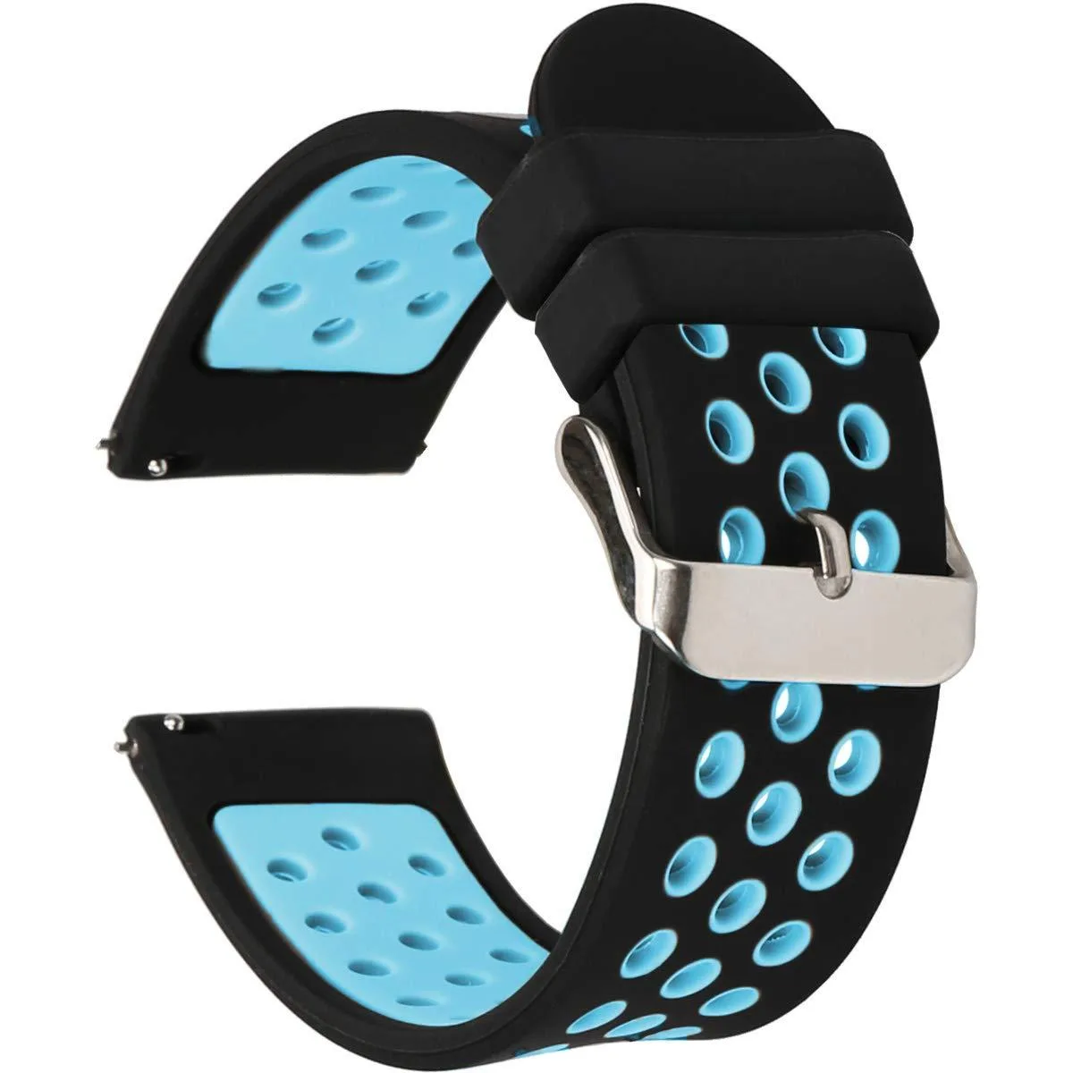 ORATAL ORATAL 20mm Silicone Watch Band Black-Blue — product photo