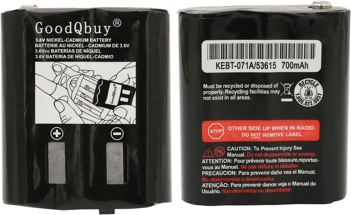 usbroway usbroway 700mAh 3.6V NiMH two-way radio battery pack 2pcs — product photo