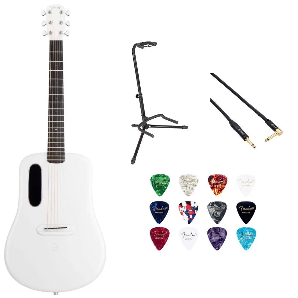 Lava Lava ME 4 Carbon 36 White Bundle with Stand, Cable and Picks — product photo