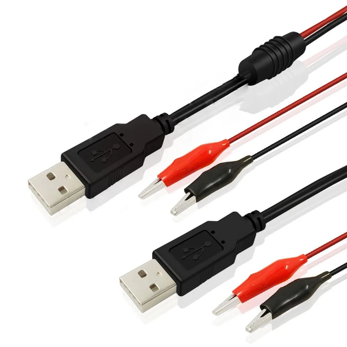 NOYITO Alligator Clips to USB Male Test Lead 18AWG 13in Pack of 2 — product photo