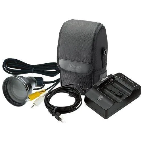Small black cylindrical Nikon DK-18 eyepiece adapter with threaded metal mount