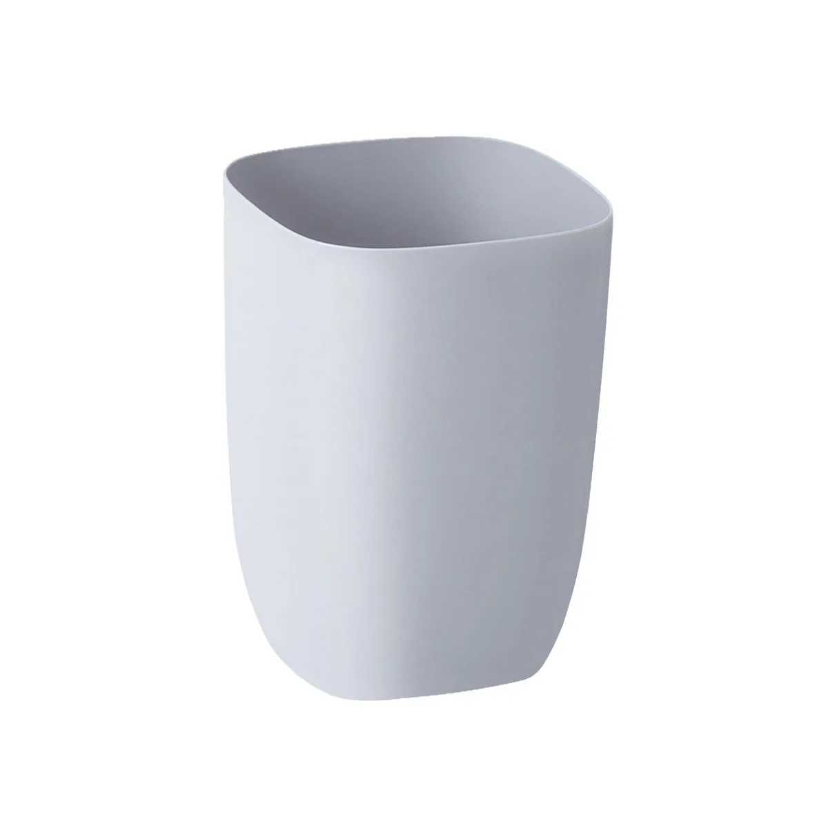Twelve grey rectangular polypropylene waste baskets, each 19.5 by 19.5 by 28 centimetres, 7 litre capacity