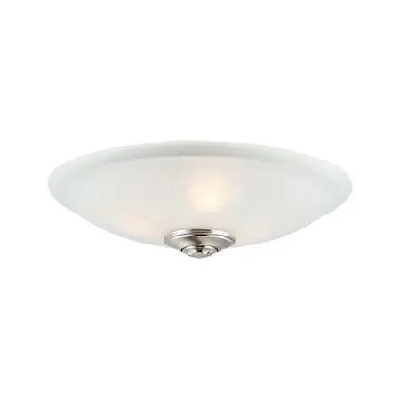 Satin nickel ceiling fan with three lights, 11.75 inches wide