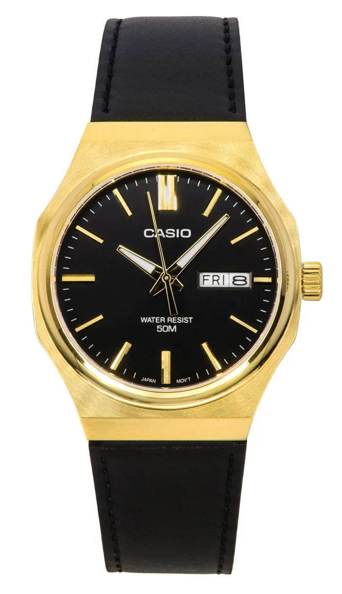 CASIO CASIO MTP-E735GL-1AV 37.50 mm Gold Tone Leather Strap 50 m — product photo