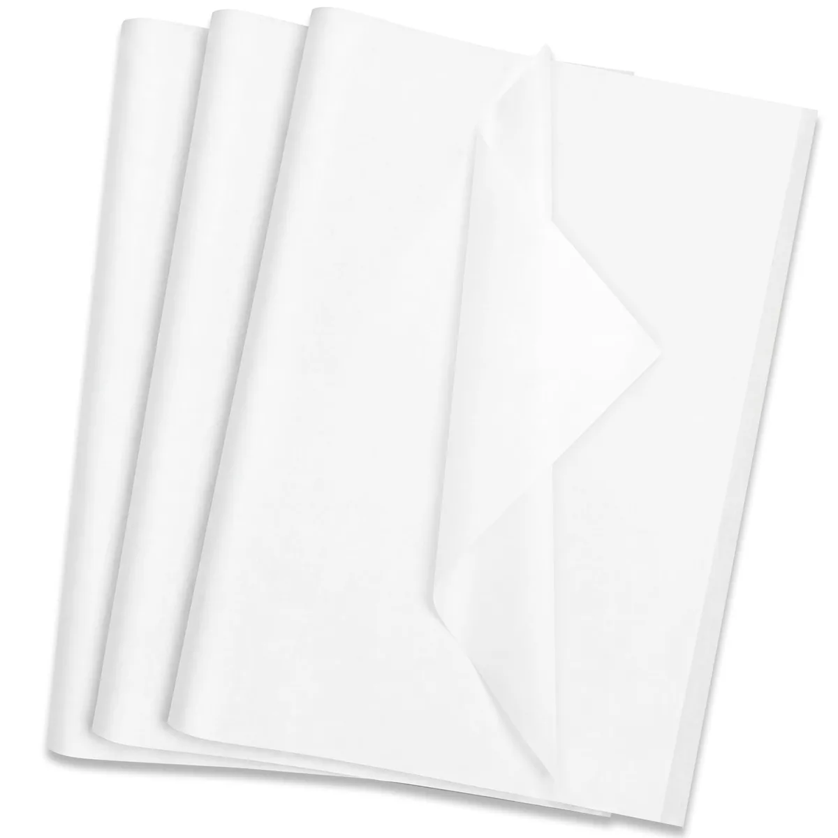 Stack of 120 white tissue paper sheets 14 by 20 inches