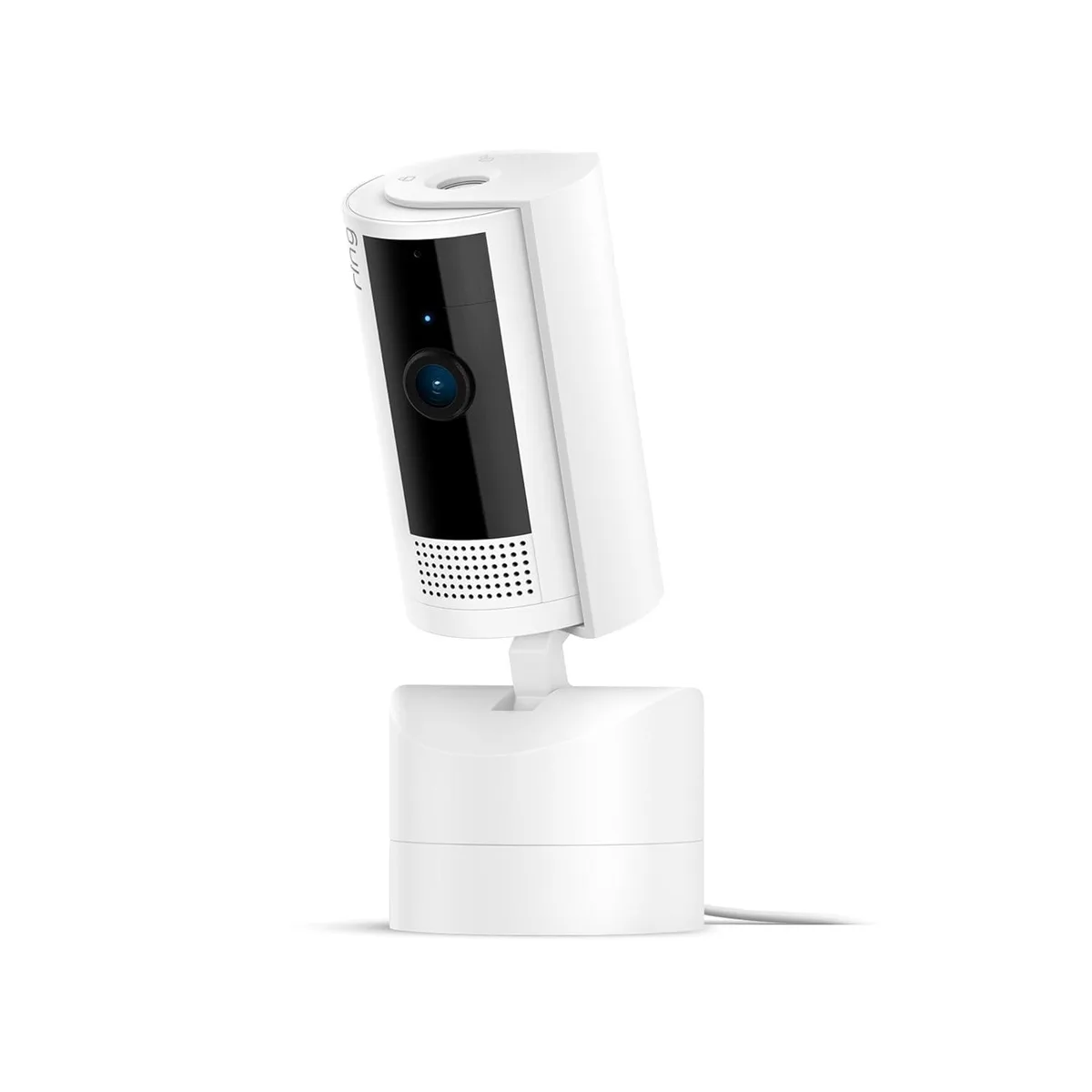 White indoor pan-tilt camera with 360° coverage, 2024 model