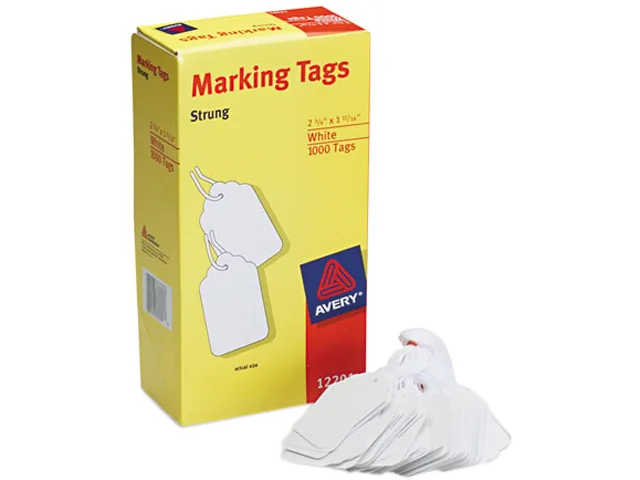 Avery Avery 12201 Marking Tags Strung 2-3/4" x 1-11/16" 1000 Ct mailing supply — product photo