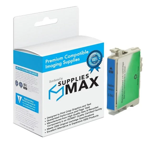 SuppliesMax SuppliesMax T063220 Cyan Inkjet Cartridge Remanufactured — product photo