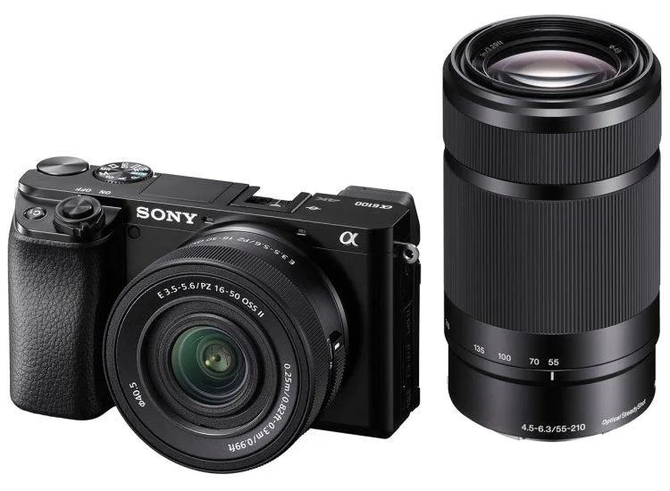 Sony Sony Alpha a6100 16-50mm 55-210mm compact mirrorless camera — product photo