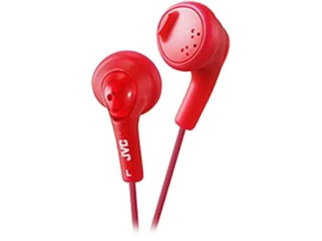 JVC JVC HA-F160-R-K Earbud Headphones Red 13.5mm 16Ω 108dB 3.3ft — product photo