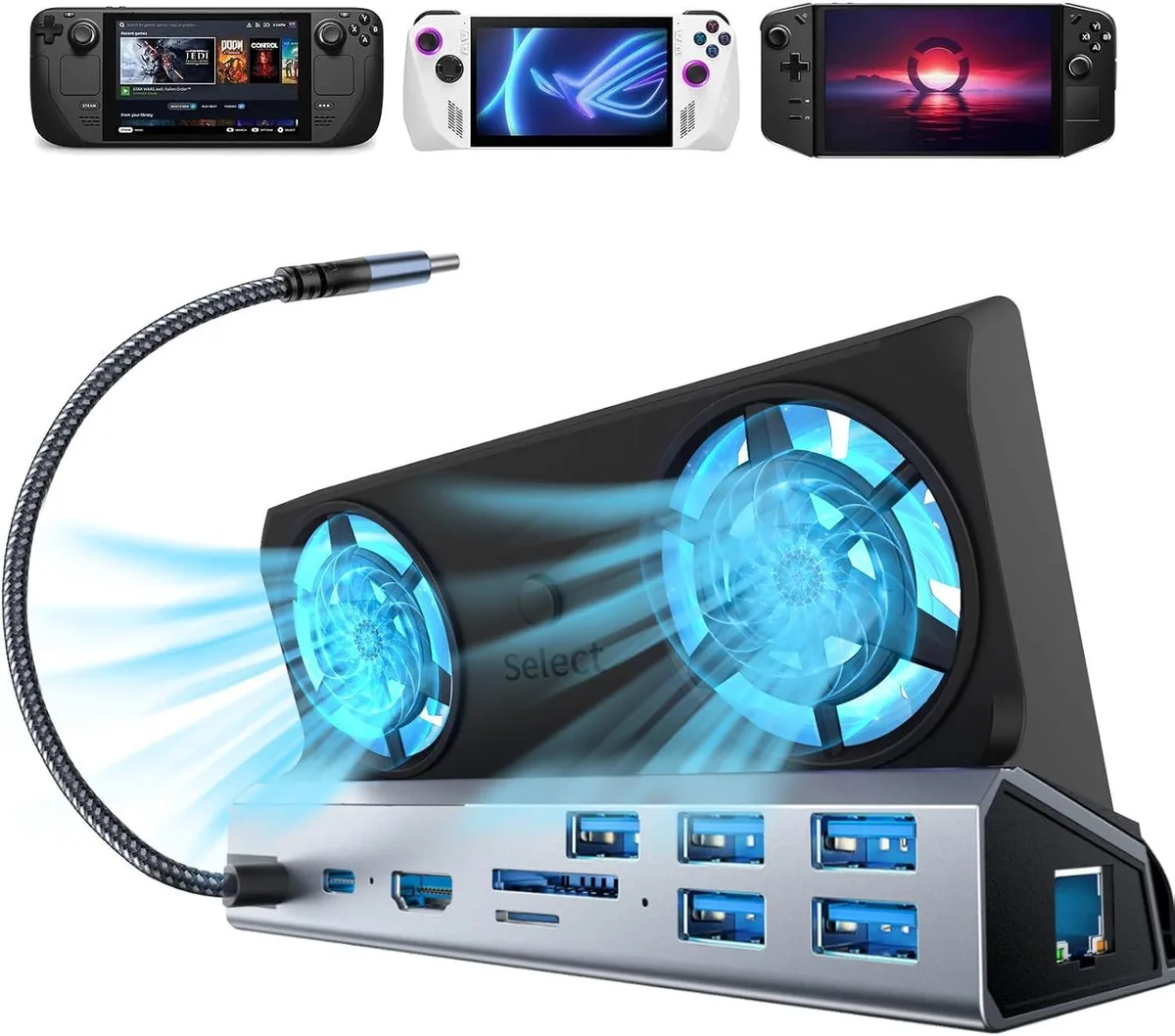 TAURKENAM TAURKENAM 10-in-1 Docking Station Dual Fan 4K 60Hz 100W PD — product photo