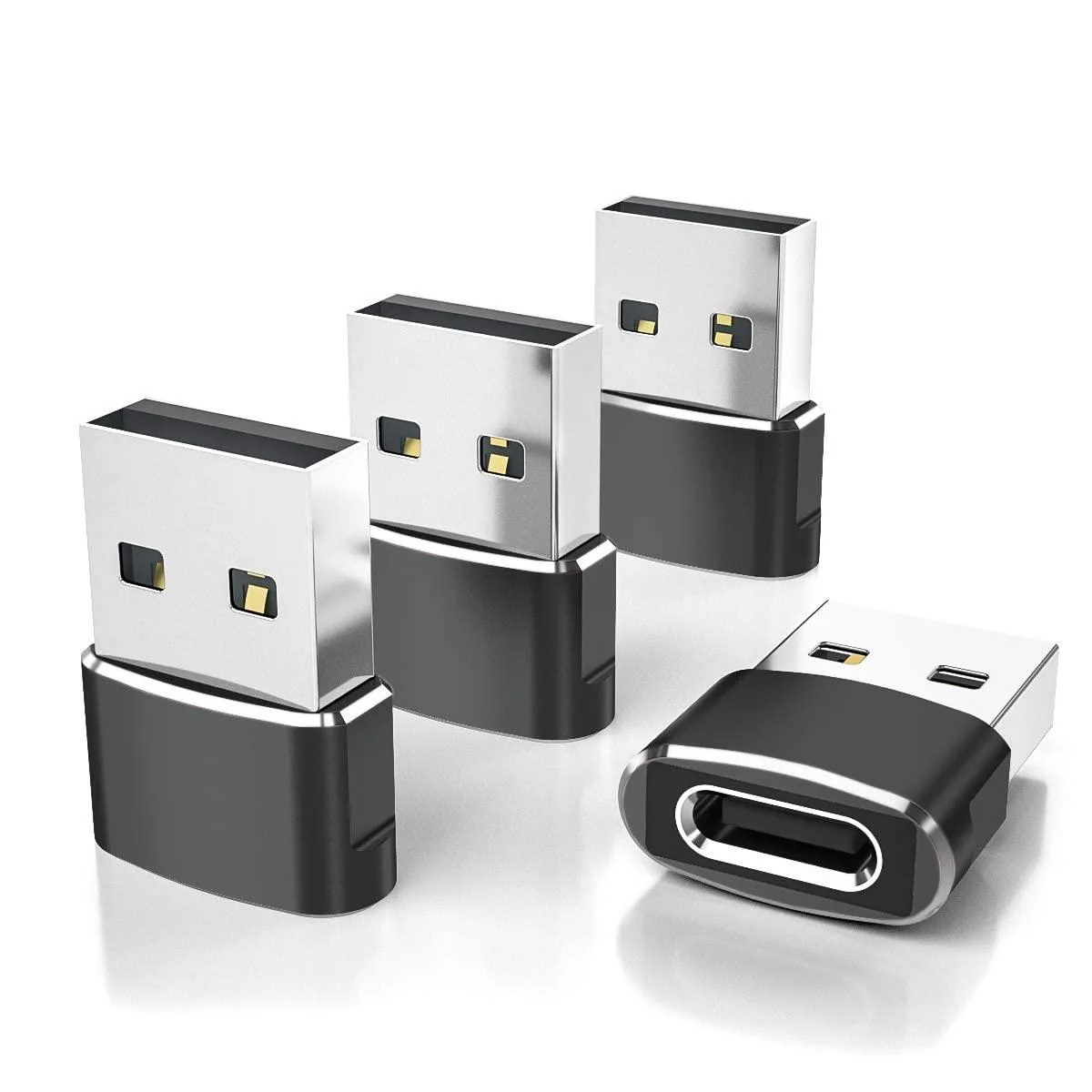  Elebase USB-CF-AM USB-C to USB-A Adapter 4-Pack Black cell phones - unlocked — product photo