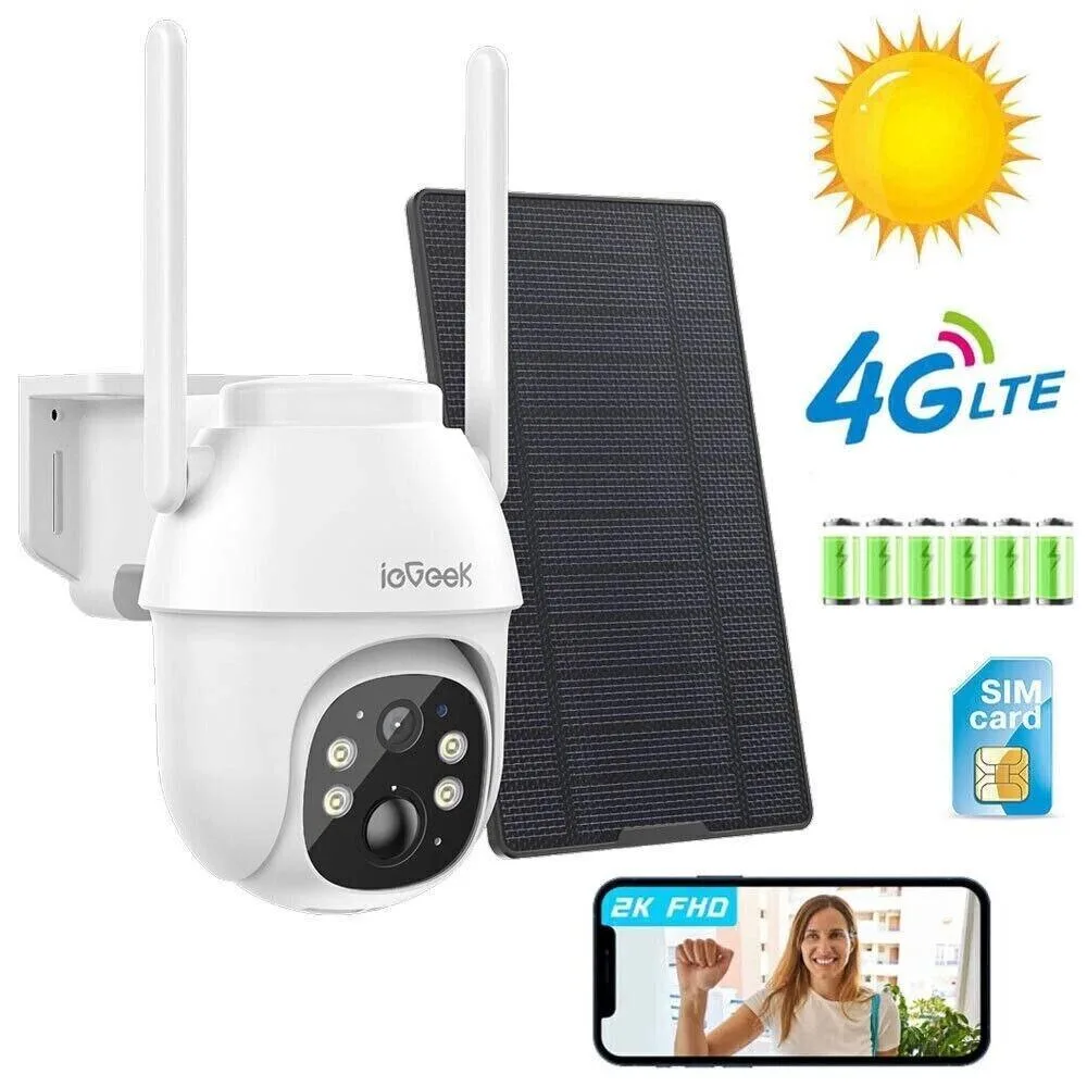 ieGeek ieGeek 4G LTE 2K Dome Solar Network Camera 3 MP 355° Pan 120° Tilt — product photo