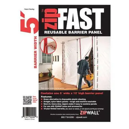 Zipwall ZIPWALL ZF5 Barrier Panel 5ft x 12ft White — product photo