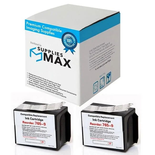 SuppliesMax SuppliesMax Compatible Red Inkjet Cartridge 2-Pack 8000 Pages for Pitney Bowes 765-9_2PK — product photo