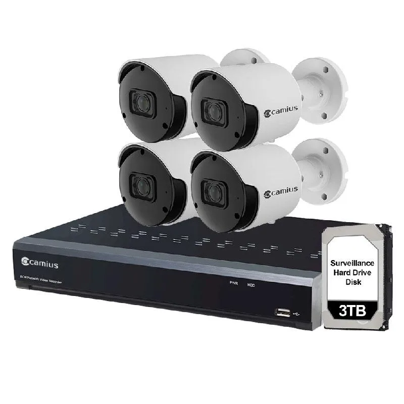Camius Camius IPVAULT1128PR 8-Channel NVR with Four 2K PoE Cameras, 3TB HDD — product photo