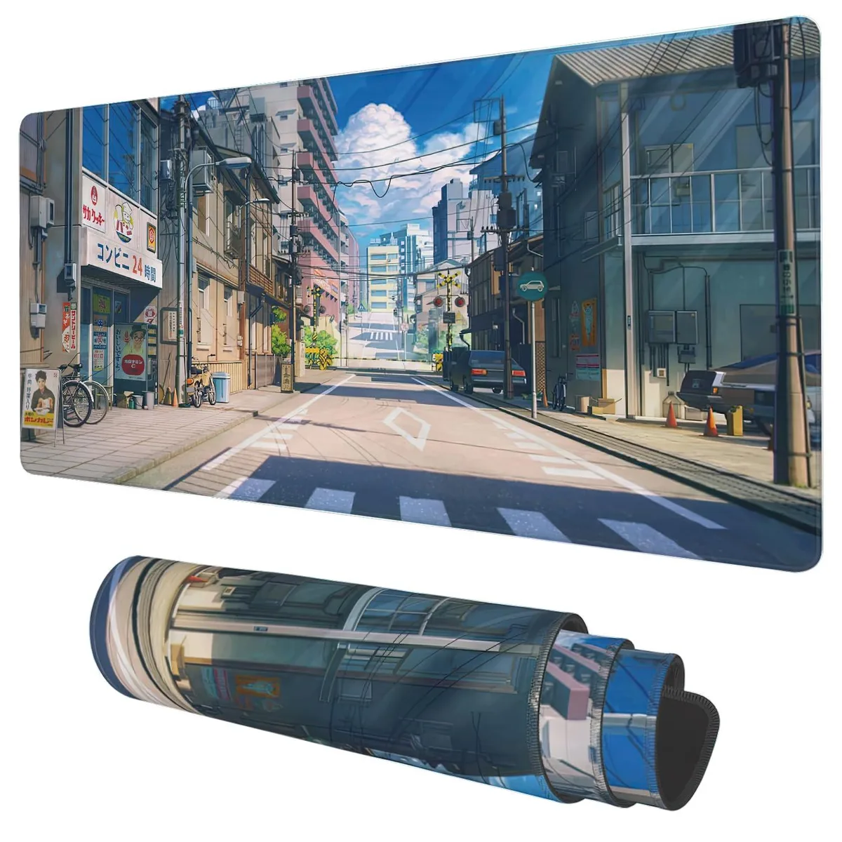 KEHIPI KEHIPI Desk Mat Anime Summer Street Scenery 35.4x15.7 in mouse pad — product photo