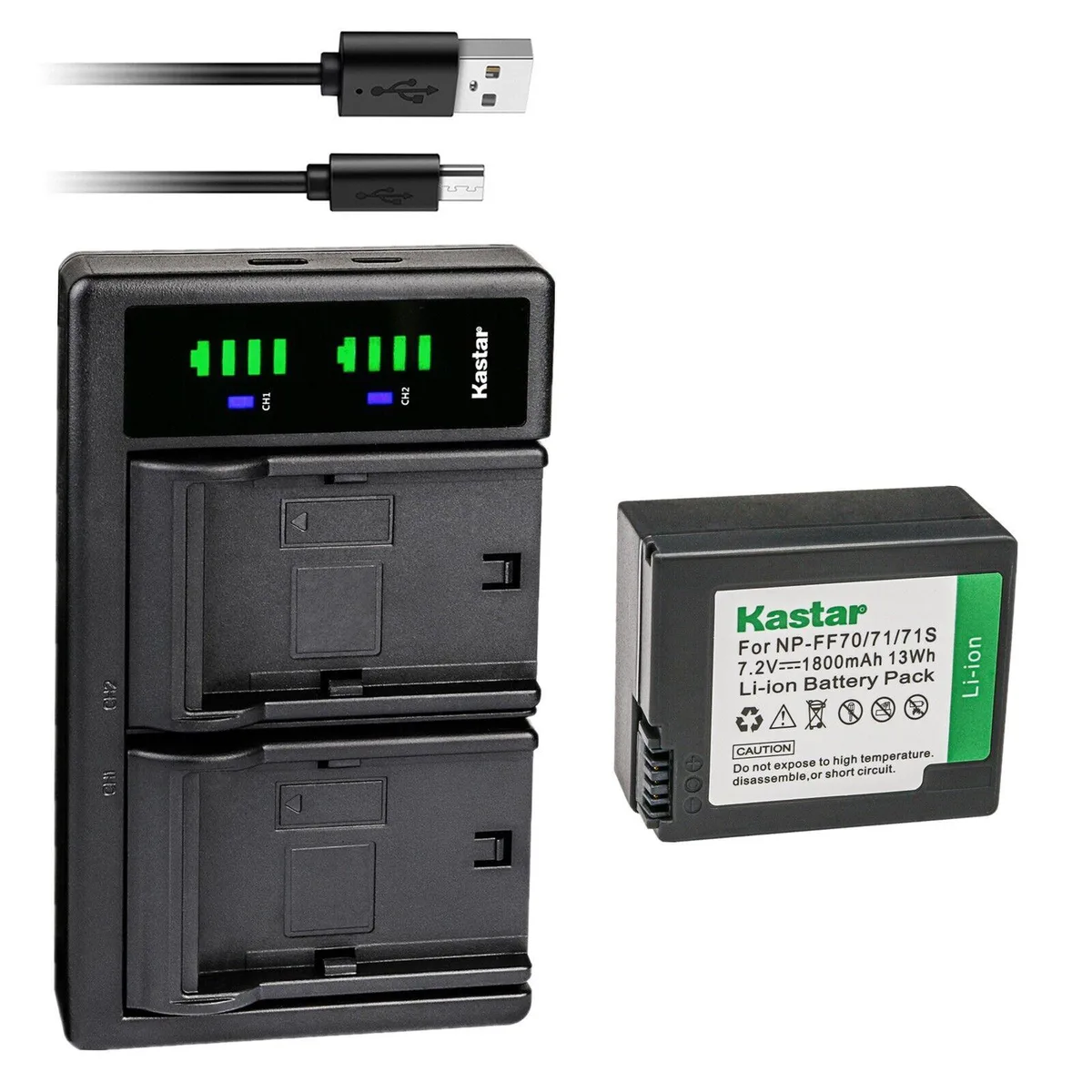 Kastar Kastar NP-FF70 13 Wh Li-Ion Battery &amp; LTD2 USB Dual Charger 1-Pack — product photo