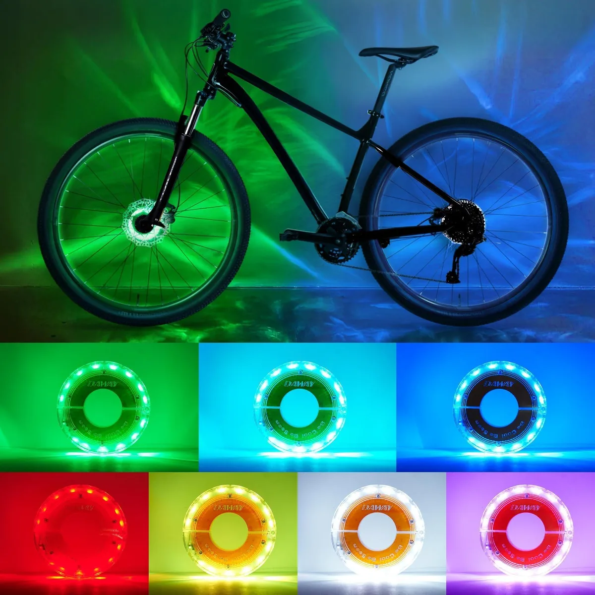  A16 Plus 7-Color LED Bike Wheel Lights 2-Pack — product photo