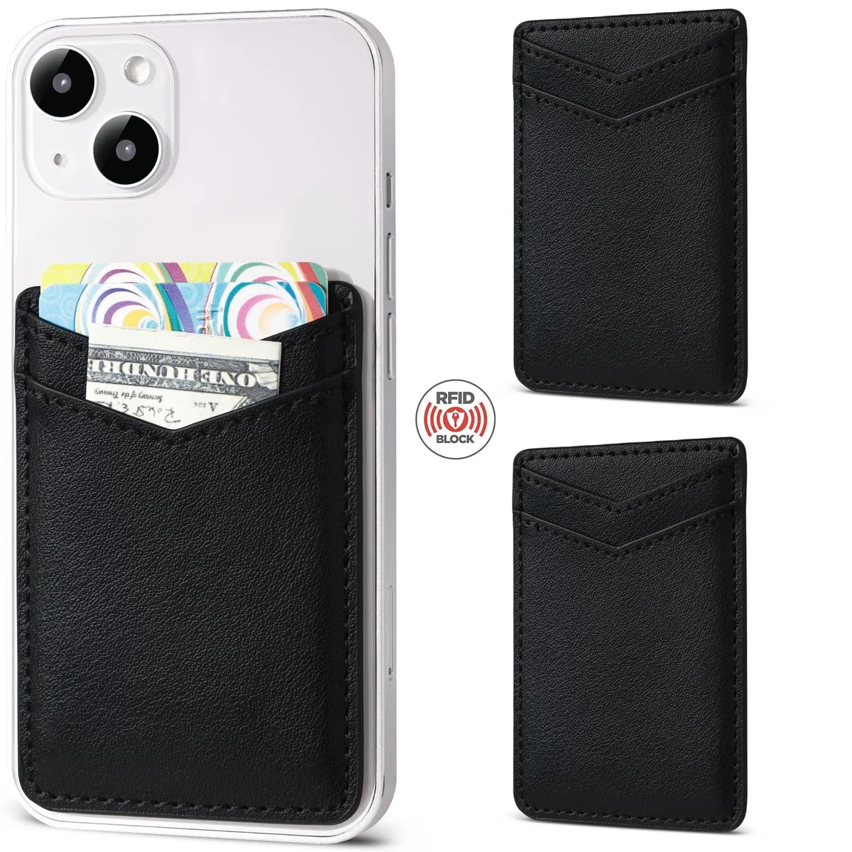  Fulgamo Card Holder-143 Phone Wallet 2-Pack Black .08in — product photo