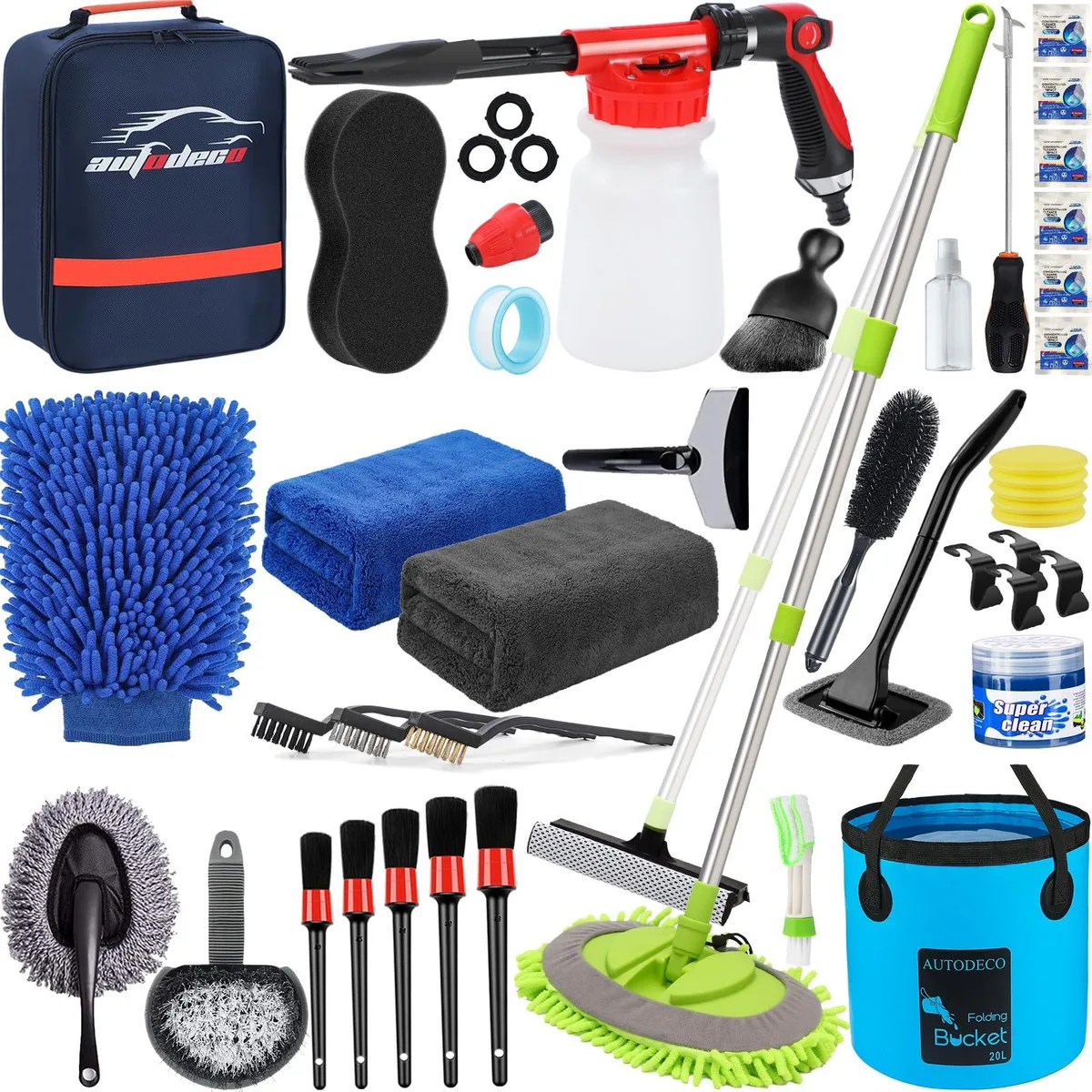  Scosche XYA013-Washkit-42Pcs-Blue 42-piece interior care kit — product photo