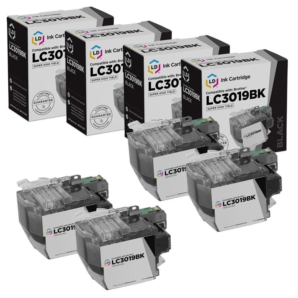 LD Products LD Products LC3019BK Super High Yield Black Ink Cartridge 4-Pack 3000 Pages — product photo