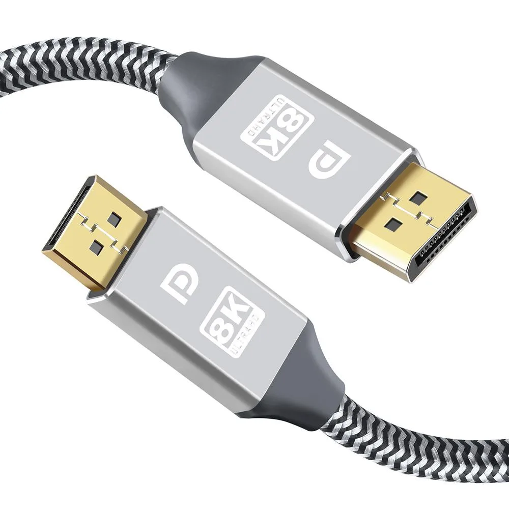 HANNORD HANNORD DisplayPort 1.4 cable 3.3 ft Silver 8K@60Hz 4K@120Hz — product photo