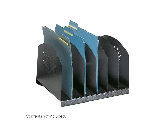 Safco Products Safco Products 3155BL steel desk rack 6 sections black office furniture — product photo