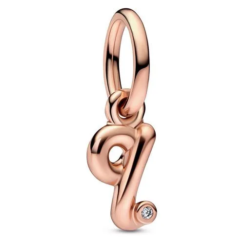 PANDORA PANDORA Letter Q Script Alphabet Dangle Charm 14k Rose Gold — product photo