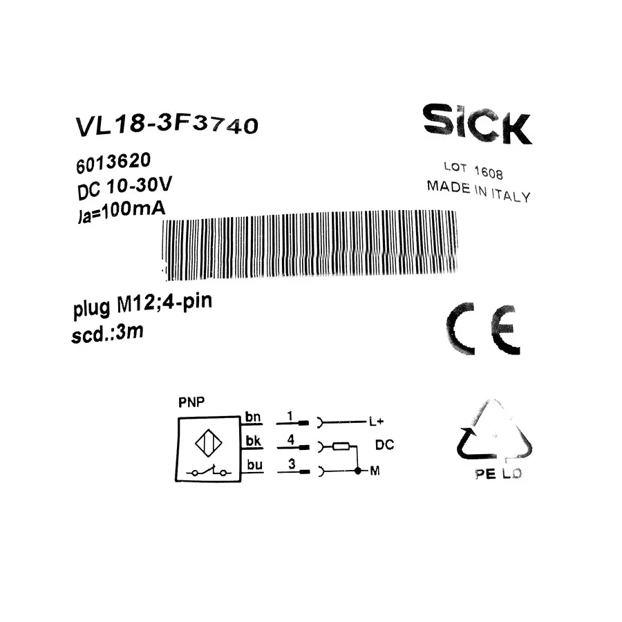 Sick Sick VL18-3F3440 Photoelectric retro-reflective sensor PNP — product photo