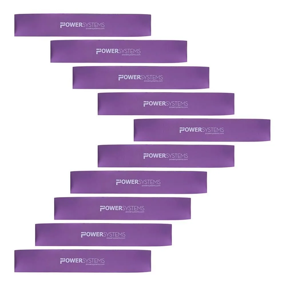 POWER SYSTEMS POWER SYSTEMS 84964 Versa Loops Extra Heavy Resistance Bands Purple 10 Pack fitness accessory — product photo