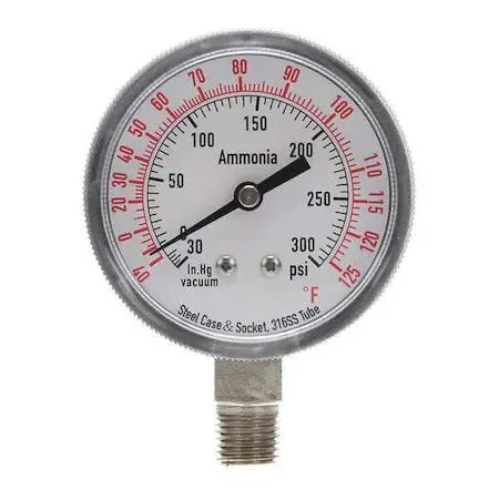 Value Brand Value Brand Ammonia &amp; Refrigerant Compound Gauge 30 to 0 to 300 psi 2-1/2 in — product photo