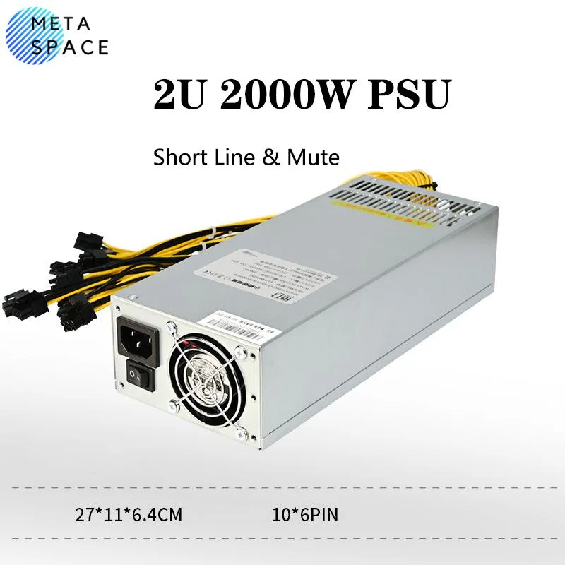 AFRNDK AFRNDK 2U 2000W 12V Server Power Supply 10×6pin 8000RPM — product photo
