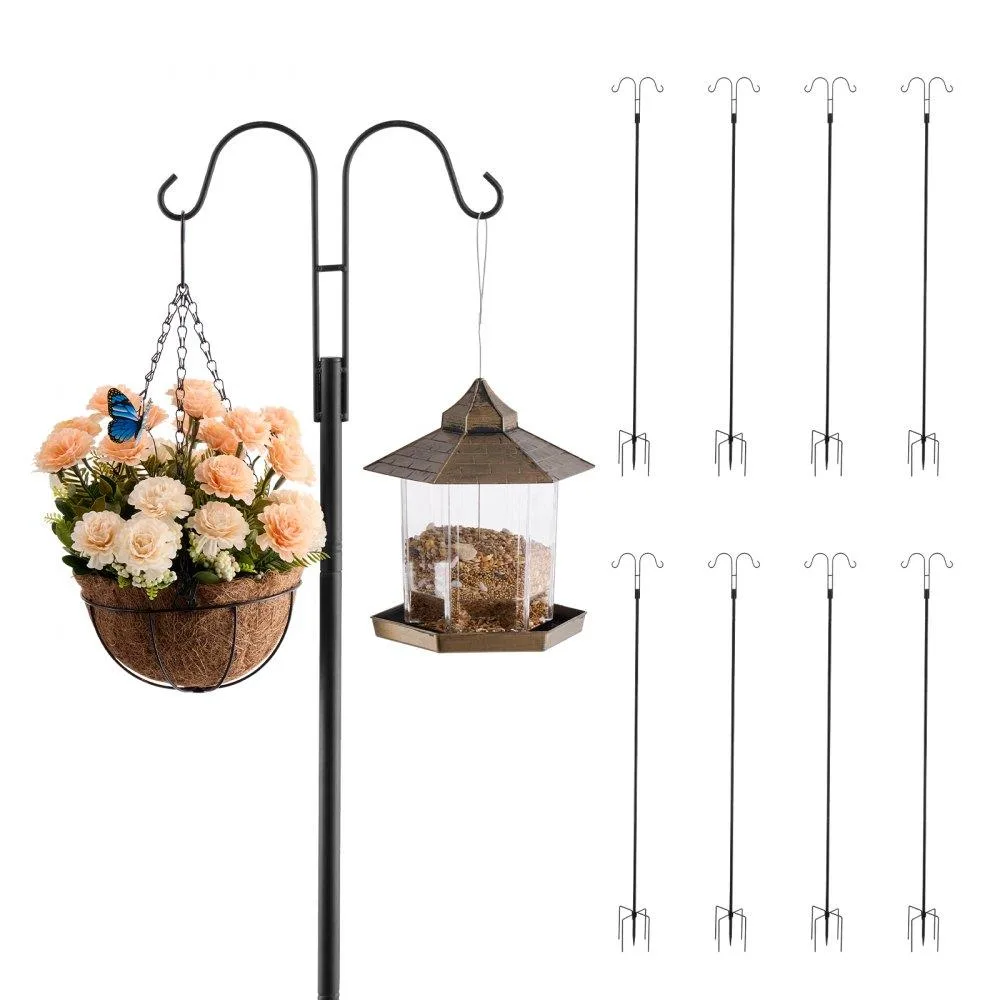 VEVOR VEVOR H004 Double Shepherd Hook 8-Pack 92 Inch Black Steel — product photo