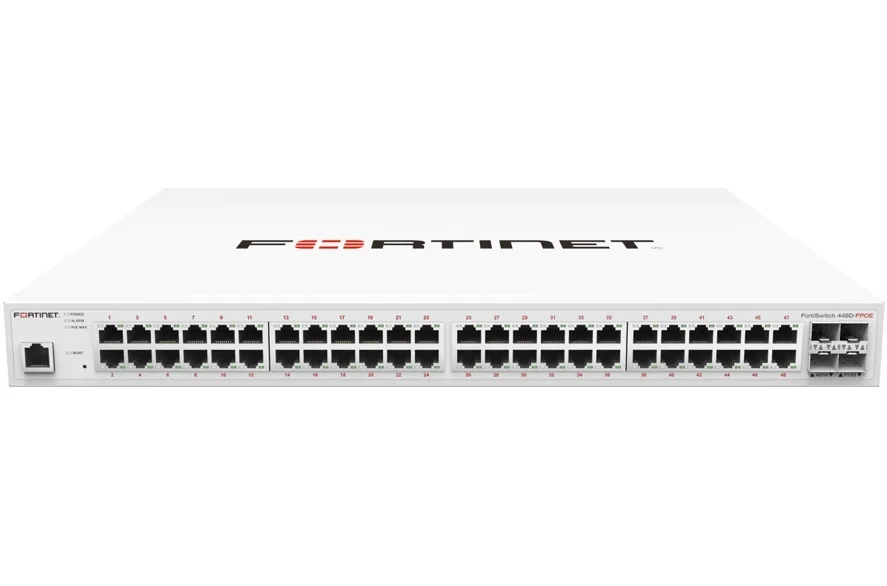 Fortinet Fortinet FS-148F-POE network switch 48 GE RJ45 4 10G SFP+ 24 PoE — product photo