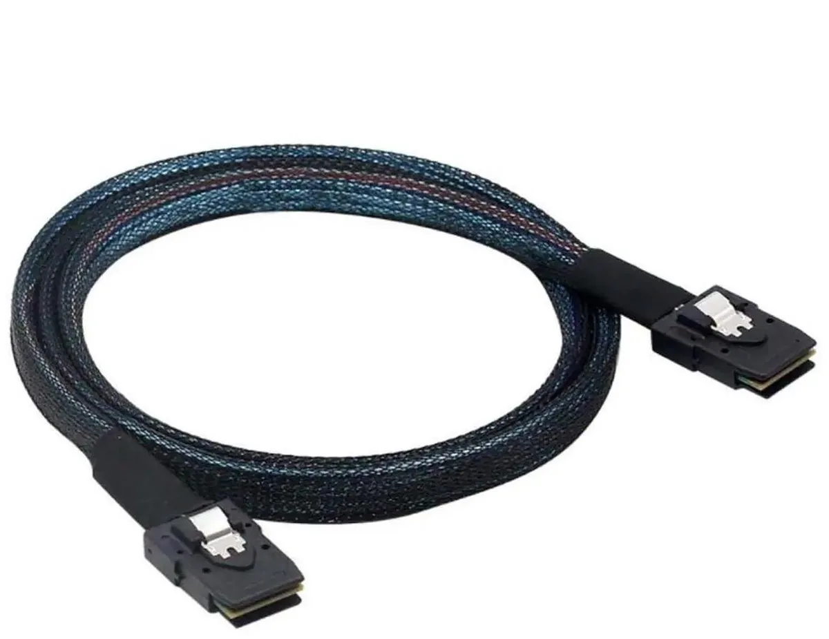SMUGDESK SMUGDESK Mini SAS SFF8087 to SFF8087 0.5M 12Gbps 30AWG Black Flat Cable — product photo