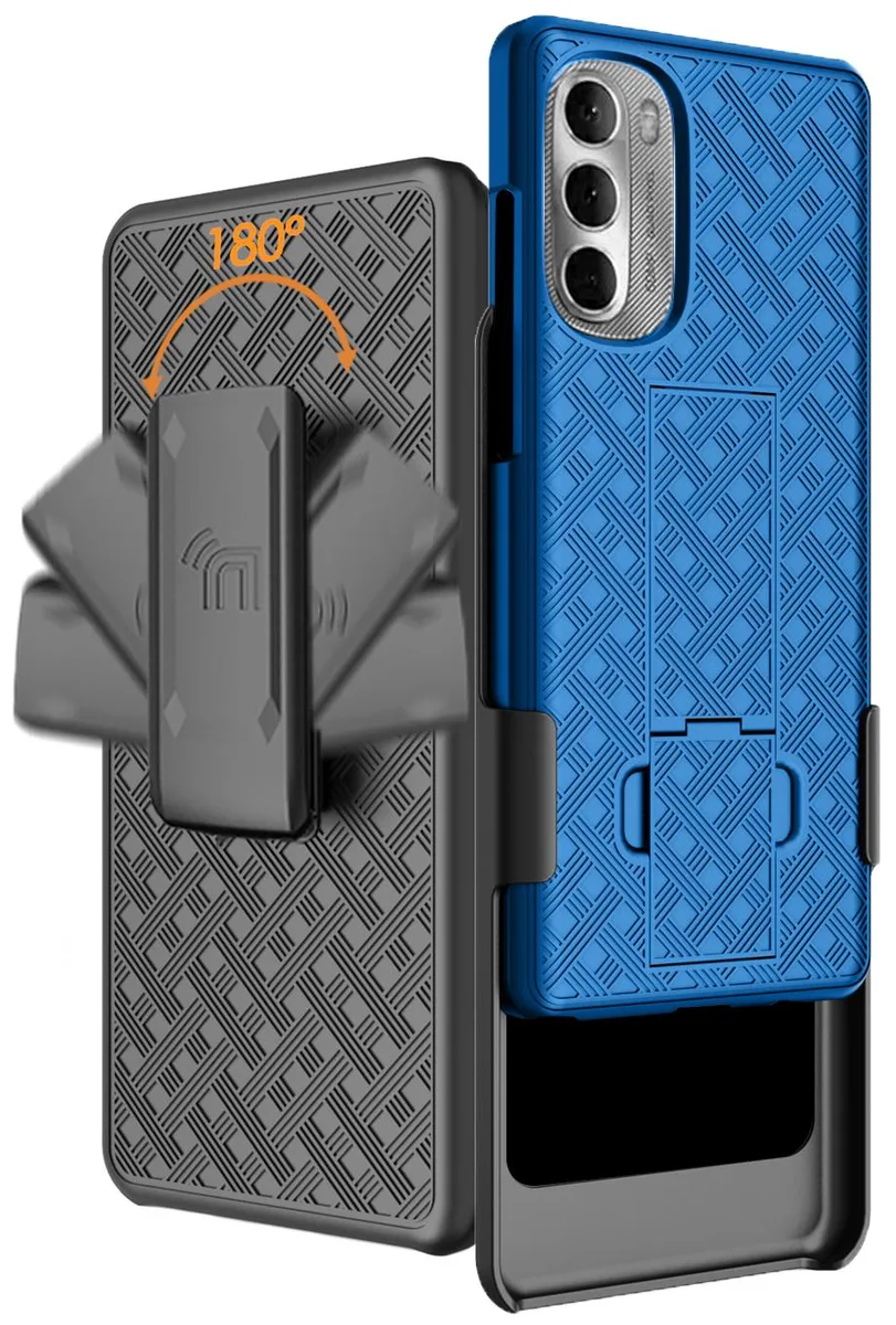 Nakedcellphone Nakedcellphone Kickstand Case + Holster Combo Cobalt Blue for Moto G Stylus 5G 2022 XT2215 — product photo