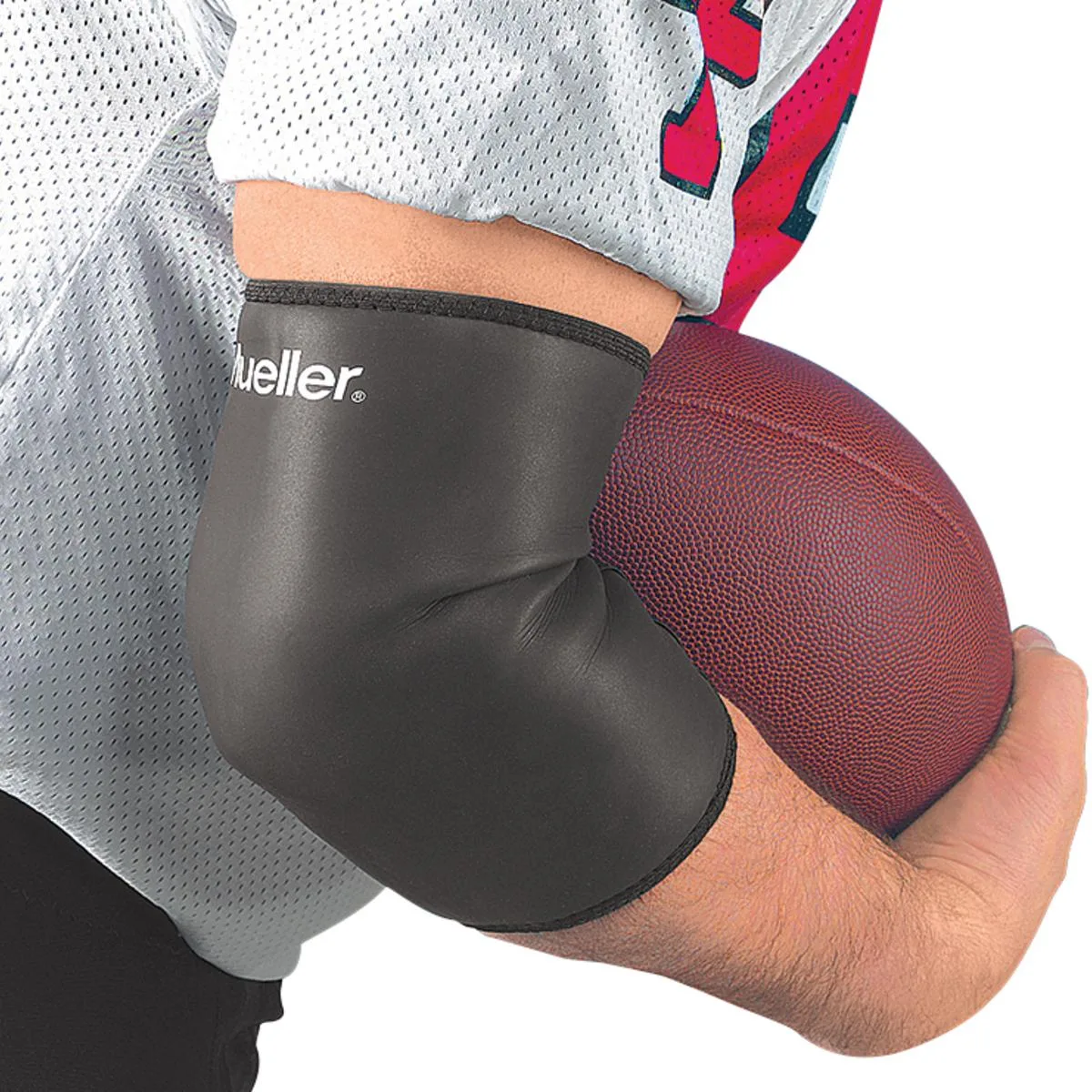 Black elbow sleeve in XL size with contoured fit and anti-slip surface