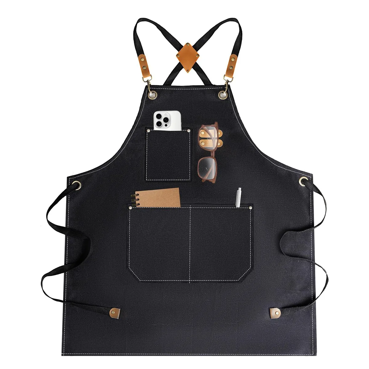  YELEGAI Work Apron Pure Black grill accessory — product photo