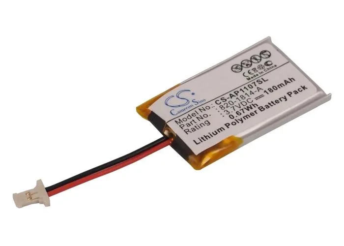 Small rectangular replacement battery with silver label and connector wires