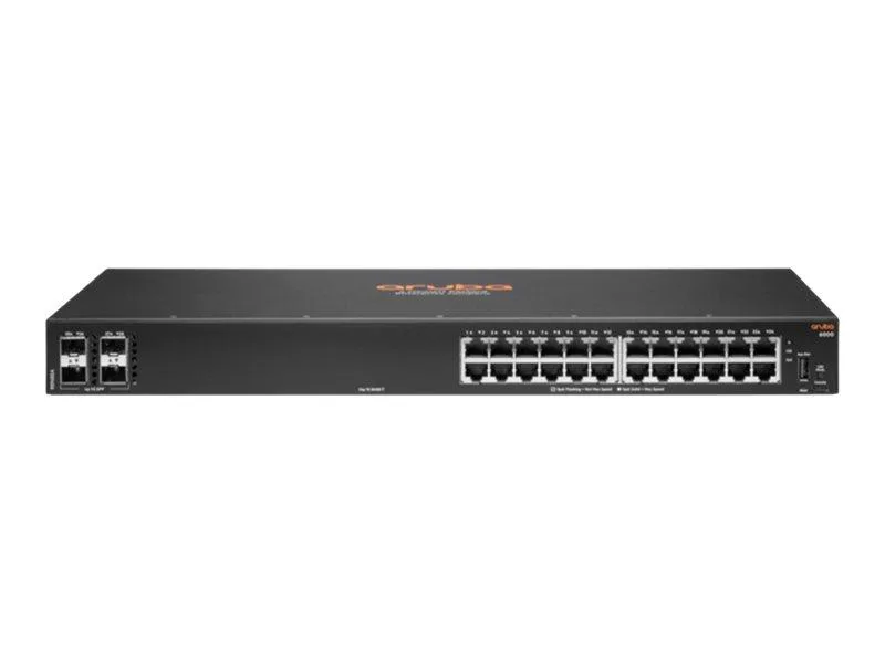 HPE HPE Aruba 6000 24G 4SFP Switch L3 Managed 24 x 10/100/1000 4 x Gigabit SFP side to side airflow rack-mountable — product photo