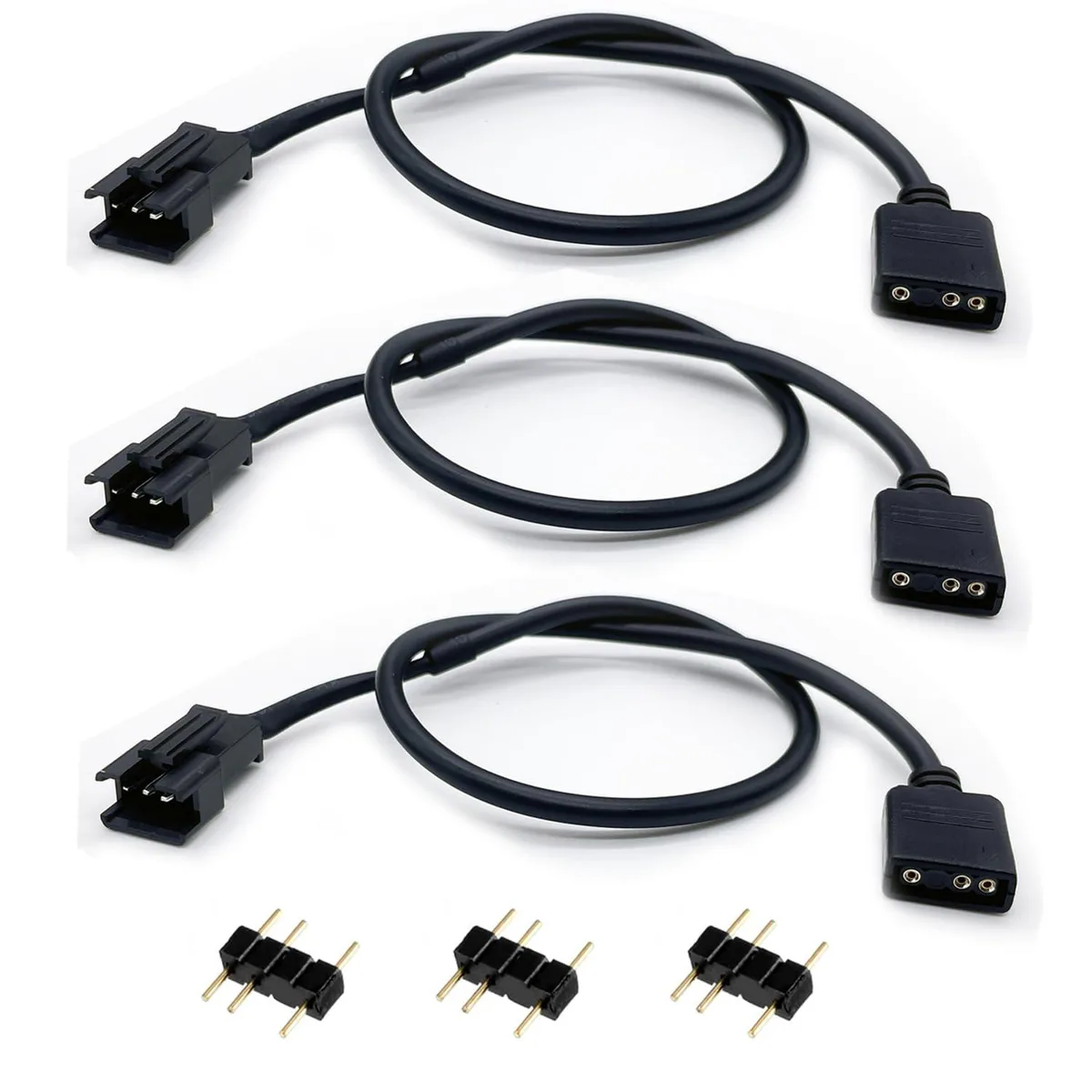  ARGB Extension Cable 5V 3-Pin to JST SM 3-Pin Male 11.8 Inch 3-Pack — product photo