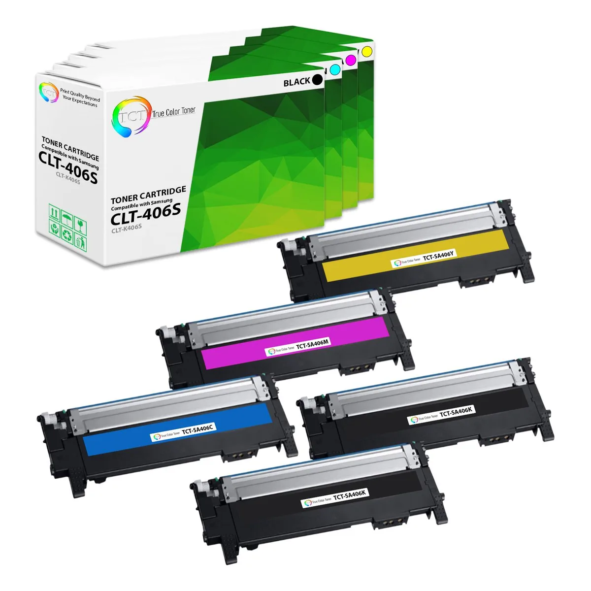 True Color Toner True Color Toner 406S 5-Pack Toner Cartridge 4 Colors — product photo