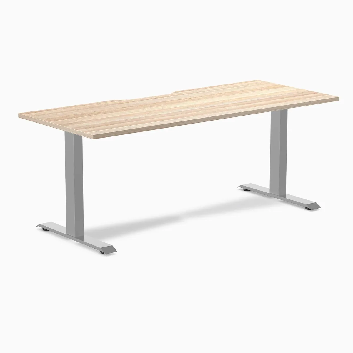Desky Desky Zero Scalloped Laminate Office Desk Classic Oak / Grey 70.9 x 29.5 in — product photo