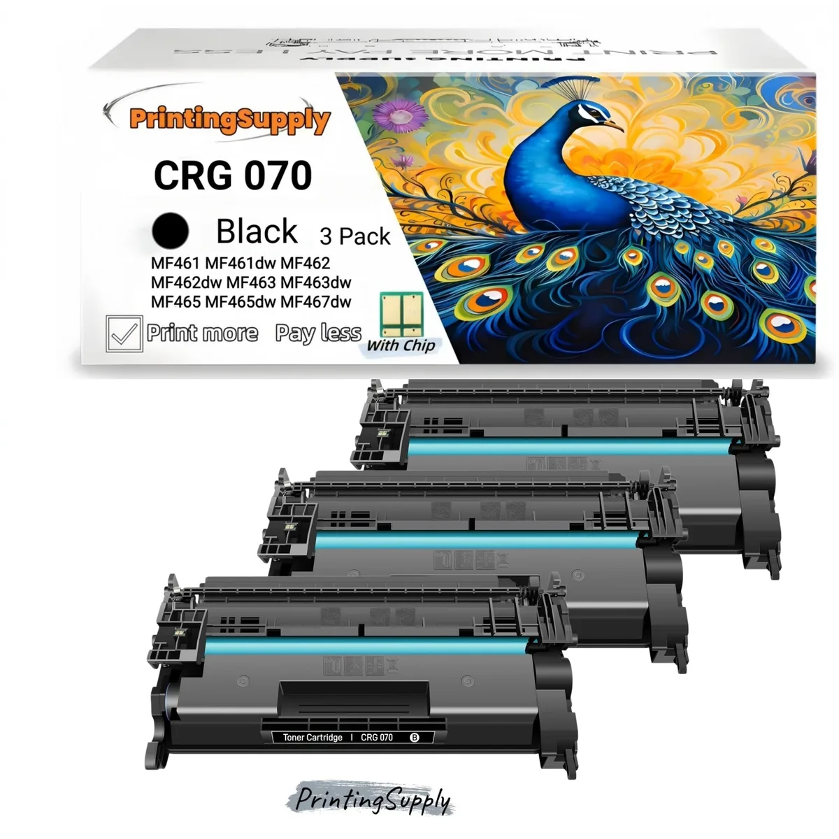 Aster Graphics Inc Aster Graphics Inc 070 Black Toner Cartridge 3 Pack 3000 Pages — product photo